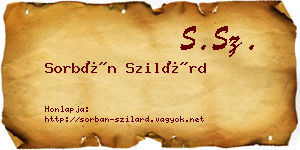 Sorbán Szilárd névjegykártya