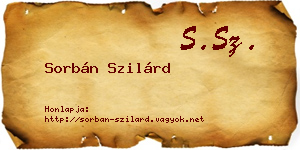 Sorbán Szilárd névjegykártya